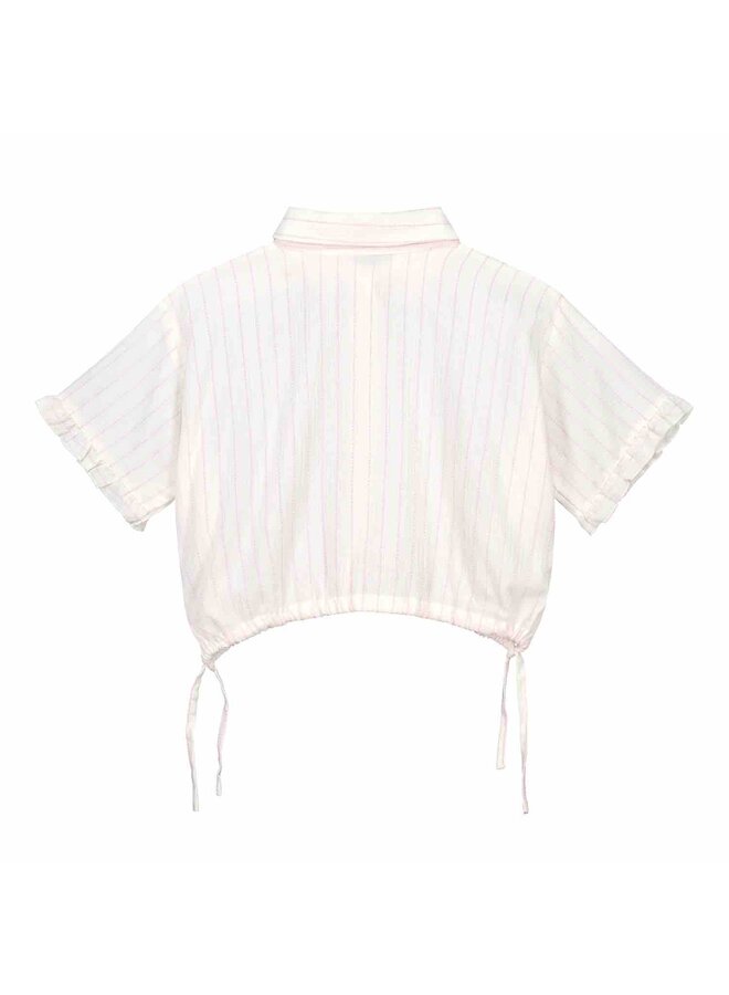 Charlie Petite Blouse Ivy White Pink