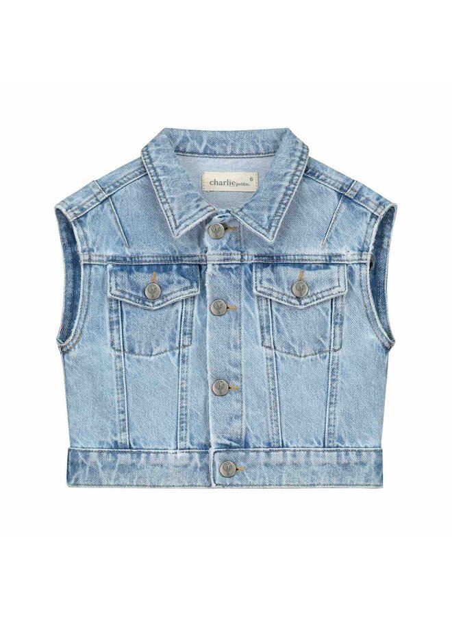 Charlie Petite Gilet Ileen Denim Light Blue