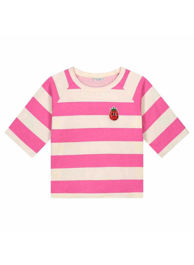 Daily Brat T-Shirt Striped Pink Yarrow