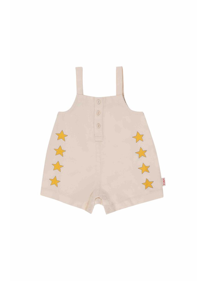 Tiny Cottons Baby Dungarees Stars Light Cream