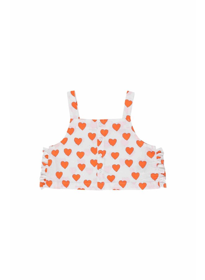 Hearts Crop Top Off-White