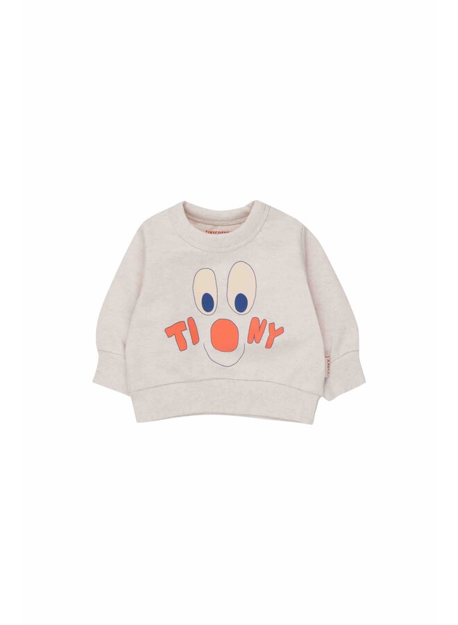 Baby Sweatshirt Tiny Clown Light Cream Heather
