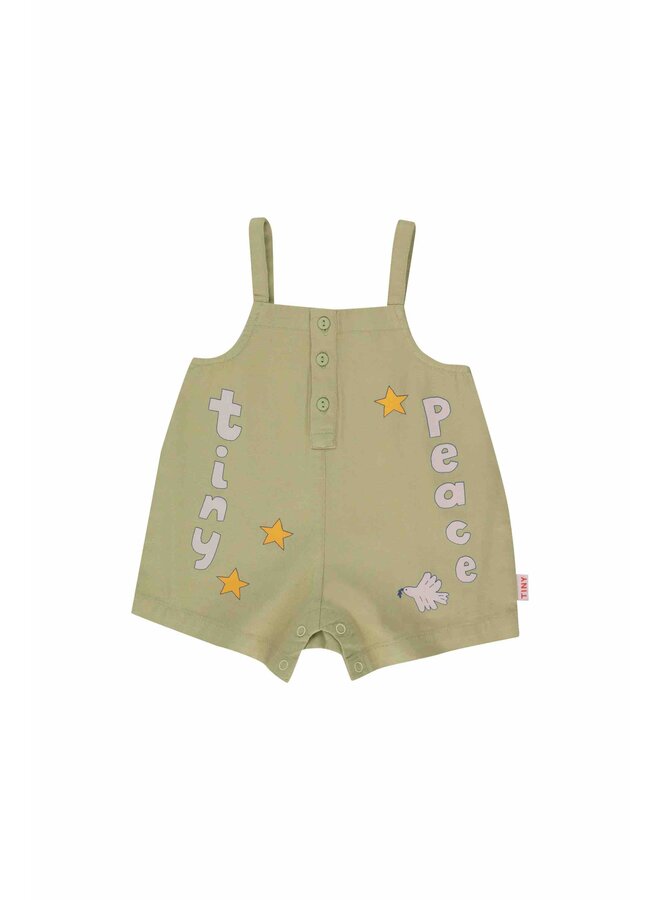 Tiny Cottons Baby Dungarees Tiny Peace Olive Green