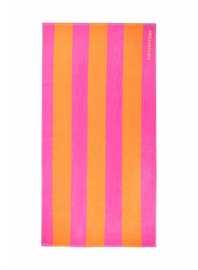 Tiny Cottons Towel Stripes Marigold/Dark Pink