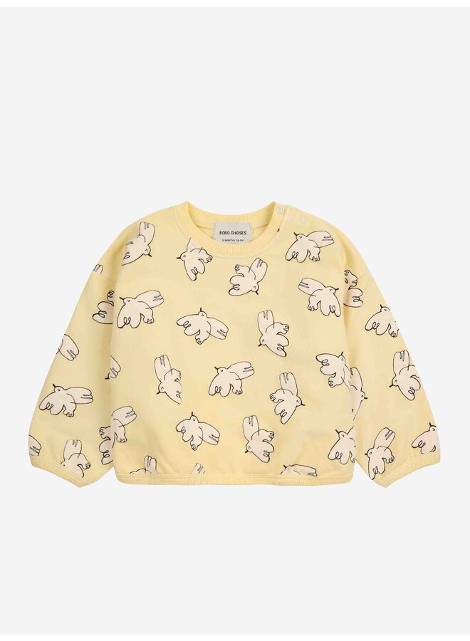 Bobo Choses Sweatshirt Freedom Bird Light Yellow