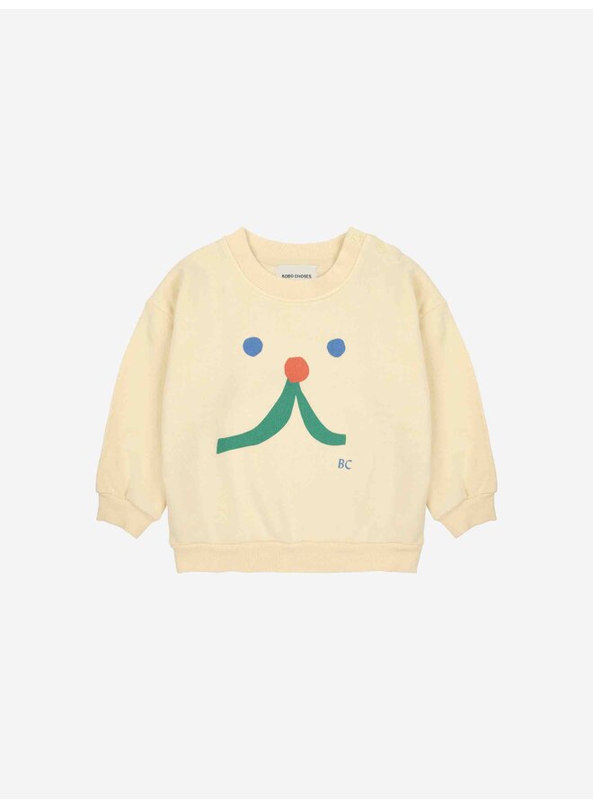 Sweatshirt Funny Face Light Yellow