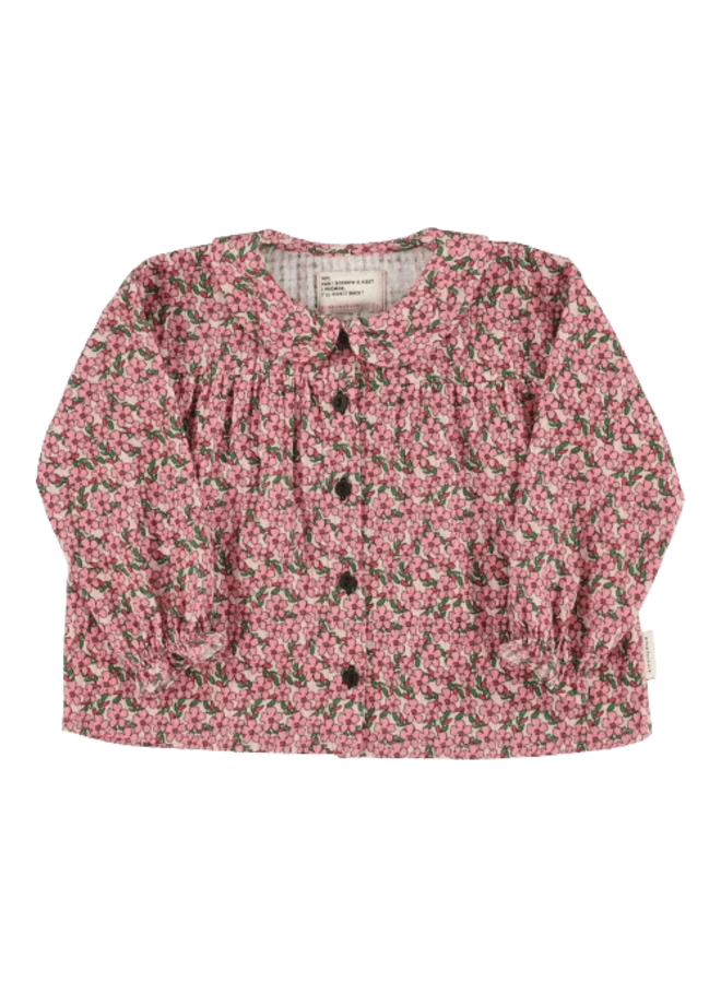 Piupiuchick Peter Pan Collar Blouse Pink Flowers