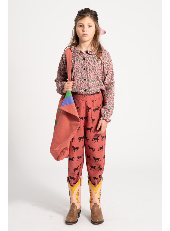 Piupiuchick Peter Pan Collar Blouse Pink Flowers