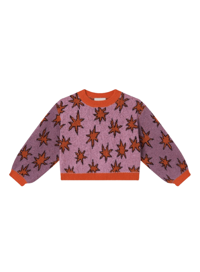 Jumper Knit Purple Orange Stars