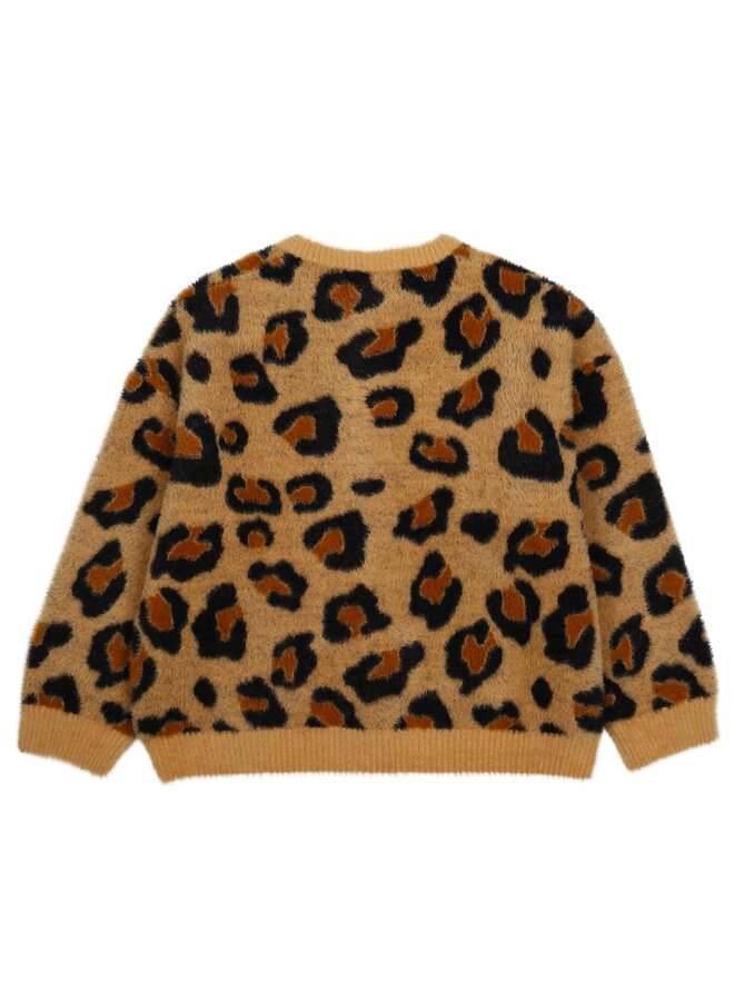 Jelly Mallow Leopard Pattern Cardigan Beige