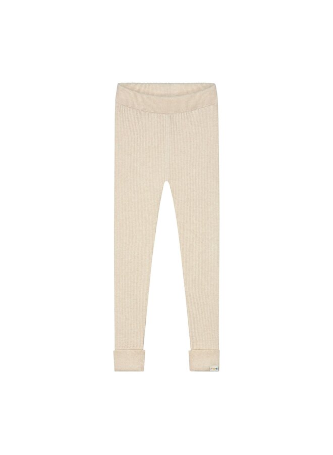 Yuki Knitted Legging Fine Rib Sand Melange