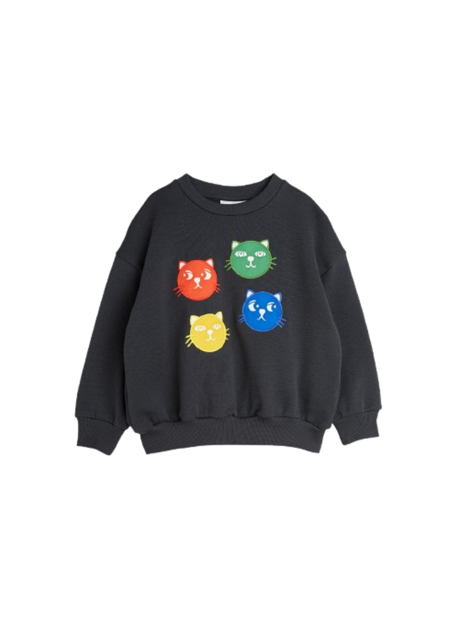Mini Rodini Cool Cats Application Sweatshirt Black