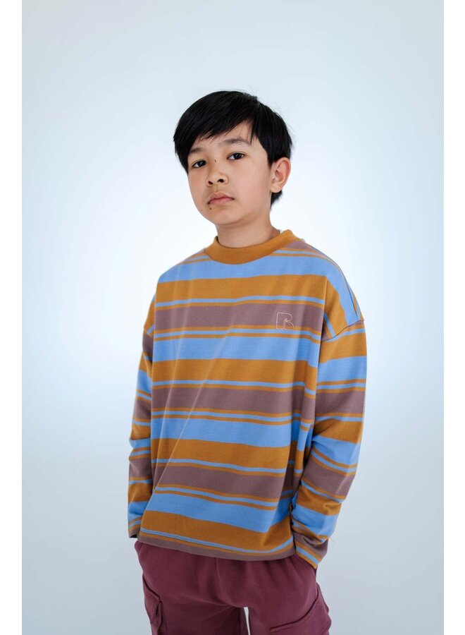 Repose Oversized Boxy Sweater Multi Blue Powder Stripe