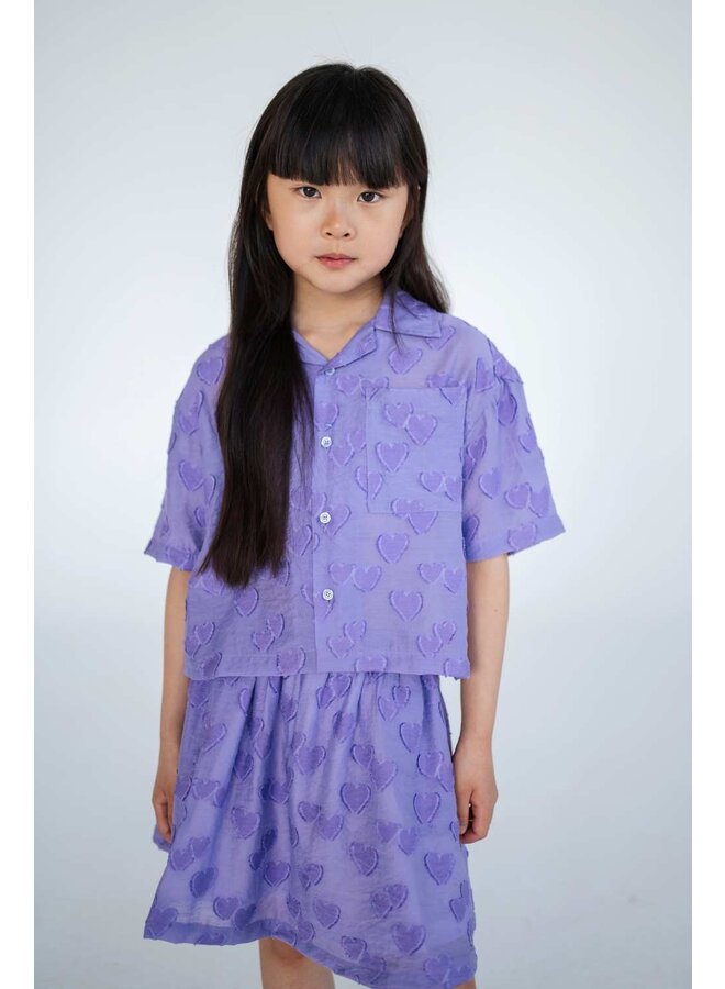 Repose Mini Skirt Purple FLoating Hearts