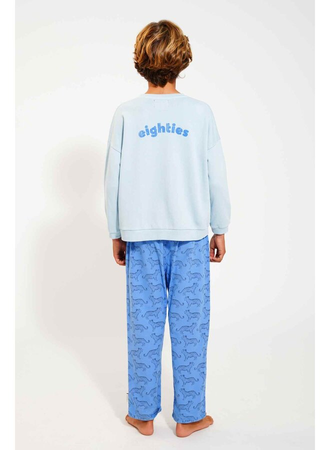 Piupiuchick Sweatshirt Light Blue w/ Multicolor Wave Print