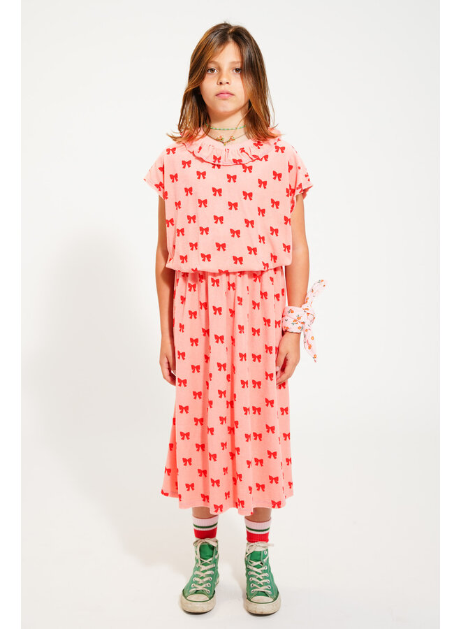 Piupiuchick Long Skirt Pink w/ Red Bows
