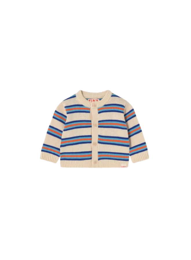 Baby Cardigan Multicolor Stripes Light Cream