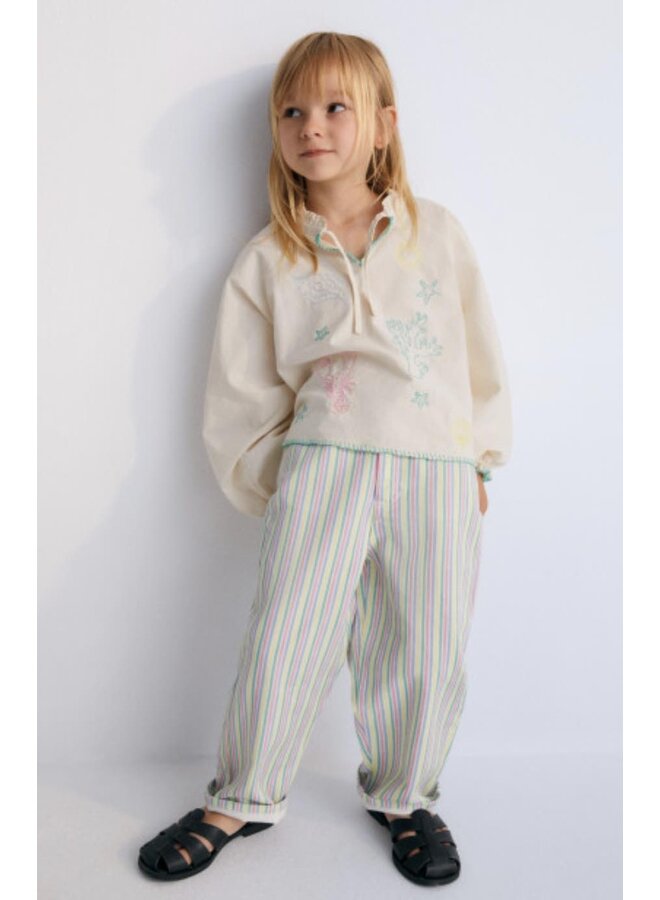 The New Society  Pants Tifon Multicolor Stripes Print