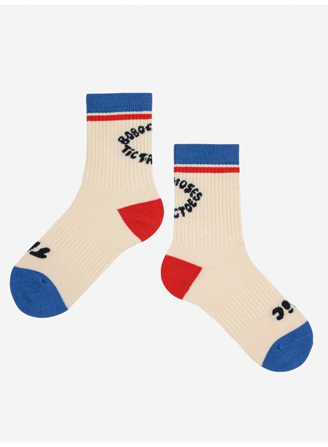 Tic Tac Toe Color Block Long Socks