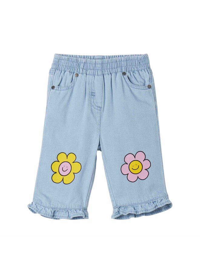 Trousers Flowers Light Denim