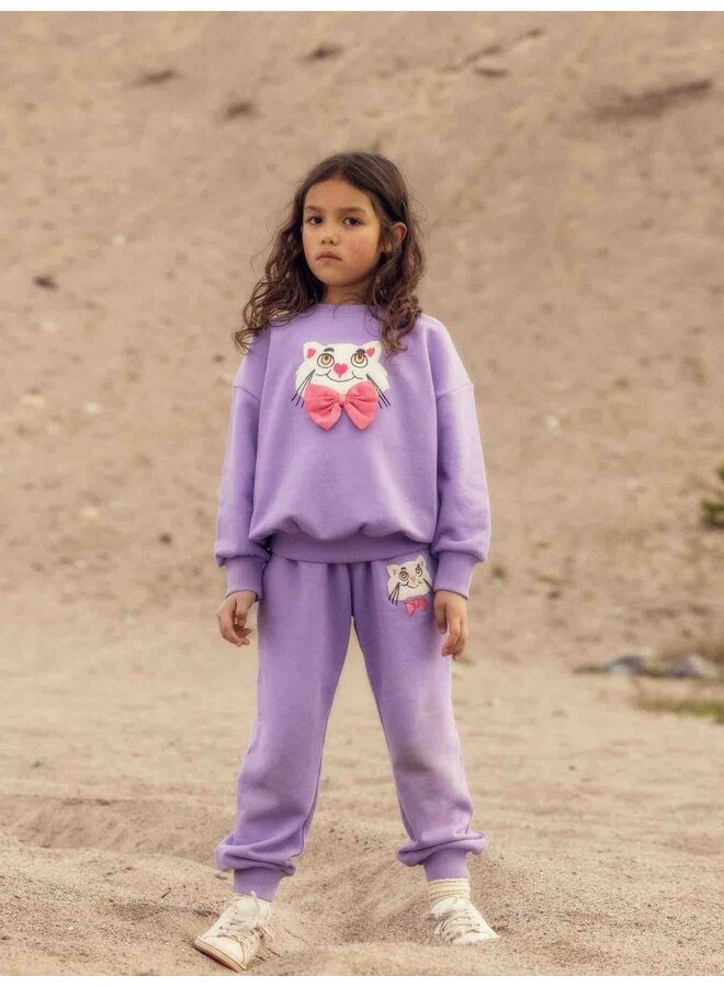 Mini Rodini Cat with Bowtie Chenille Sweatpants