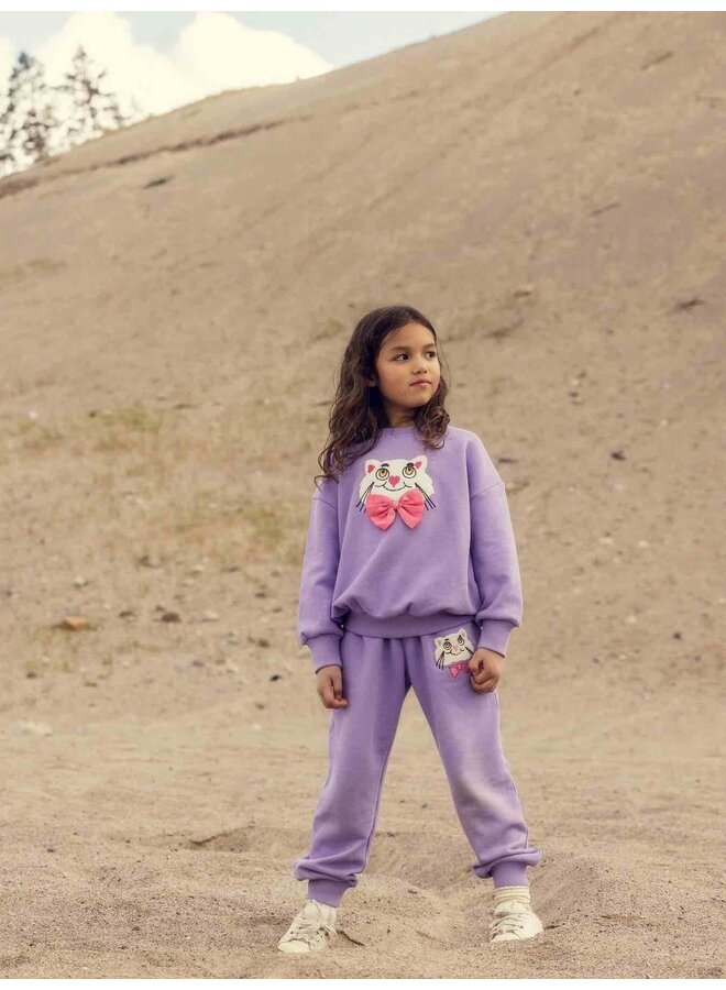 Mini Rodini Cat with Bowtie Chenille Sweatpants