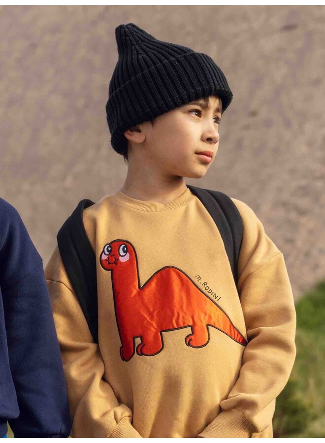 Mini Rodini Dino Application Red Sweatshirt Beige