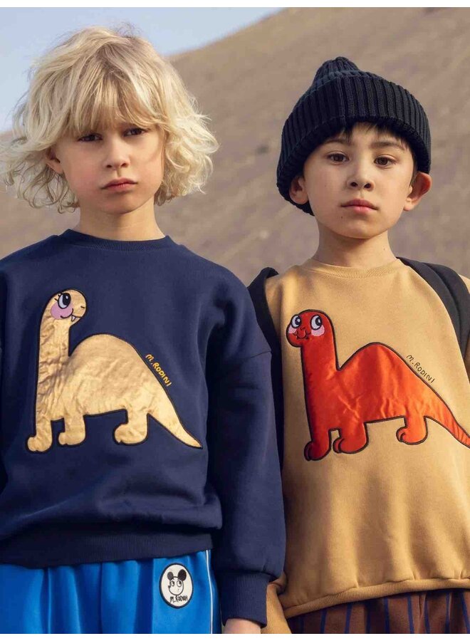 Mini Rodini Dino Application Red Sweatshirt Beige