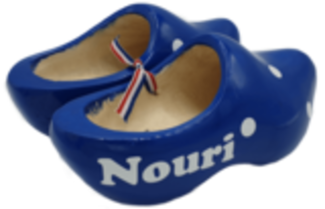 Geboorteklompjes - houten klompen blauw inclusief bedrukking