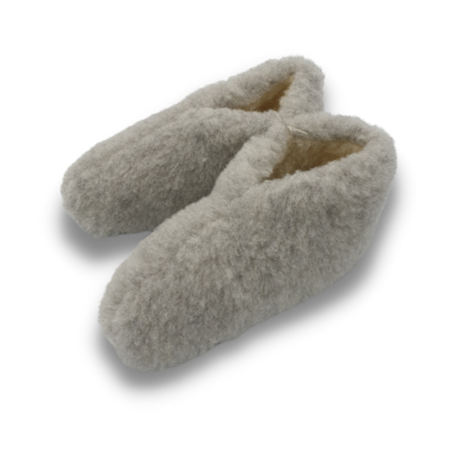 Comfortable Wool Slippers – Low Model Grey