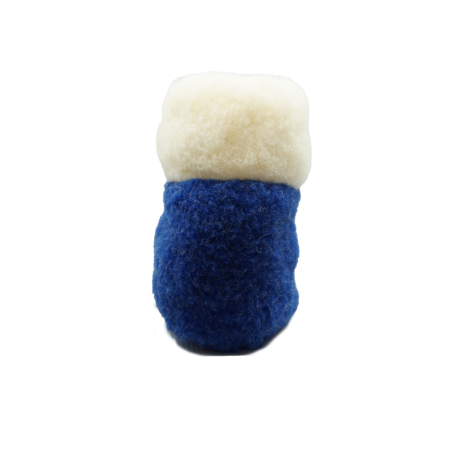 Wonderfully Warm Wool Slippers – High Model Blue with White Collar