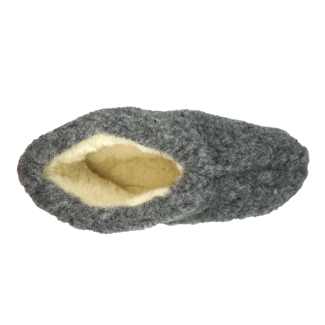 Wollen sloffen | laag model | Donkergrijs