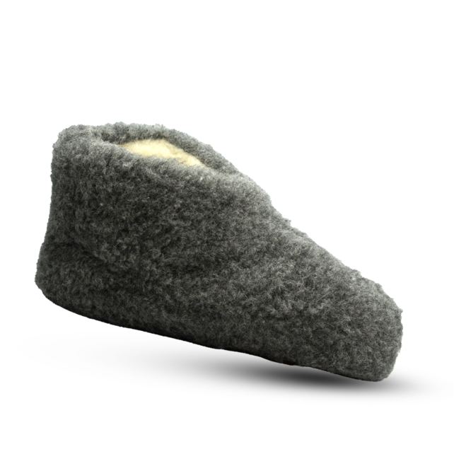 Wollen sloffen | laag model | Donkergrijs