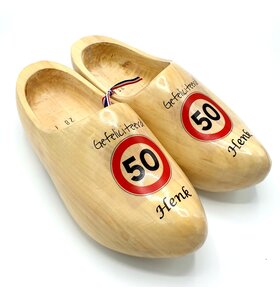 Birthday clogs with speed sign