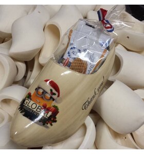 houten klomp met stroopwafels