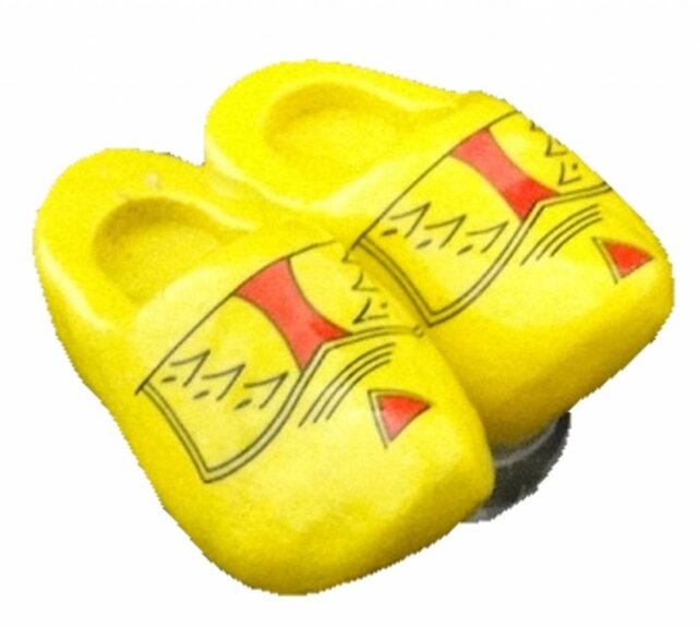 Double woodenshoe magnet farmer yellow