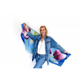 tulip Scarf blue/purple tulips
