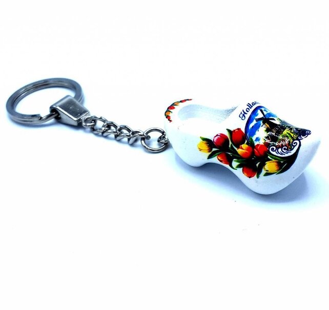 Klompsleutelhanger 1 klomp Wit