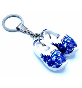 Klompsleutelhanger 2 klompjes Delftblue