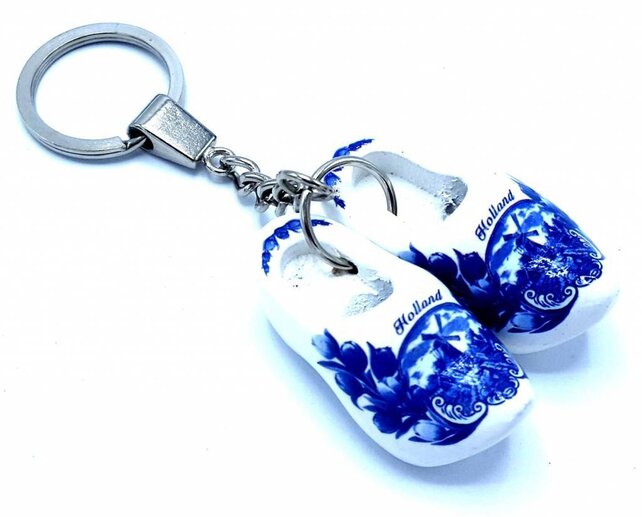 Klompsleutelhanger 2 klompjes Delftblue Klompsleutelhanger 2 klompjes Delftblue