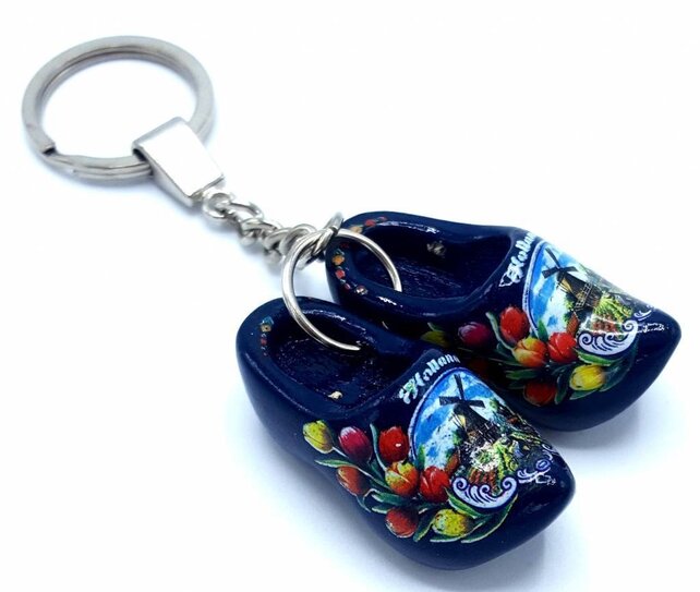 Woodenshoe keyhanger 2 shoes Blue