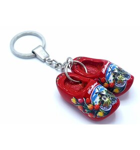 Klompsleutelhanger 2 klompjes Rood