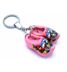 Klompsleutelhanger 2 klompjes Roze