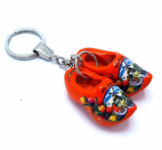 Woodenshoe keyhanger 2 shoes Orange