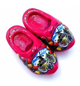 Woodenshoe magnet 4cm Dark pink