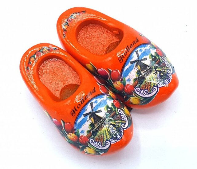 Woodenshoe magnet 4cm Orange