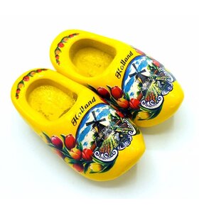 Woodenshoe magnet 4cm Yellow