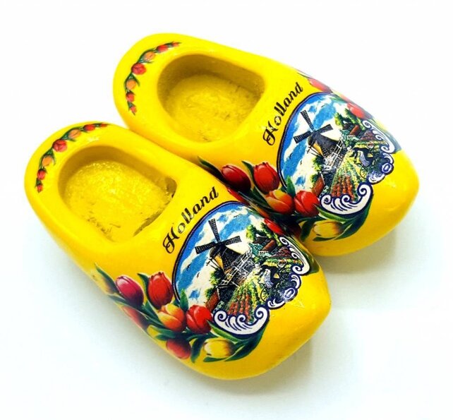 Woodenshoe magnet 4cm Yellow