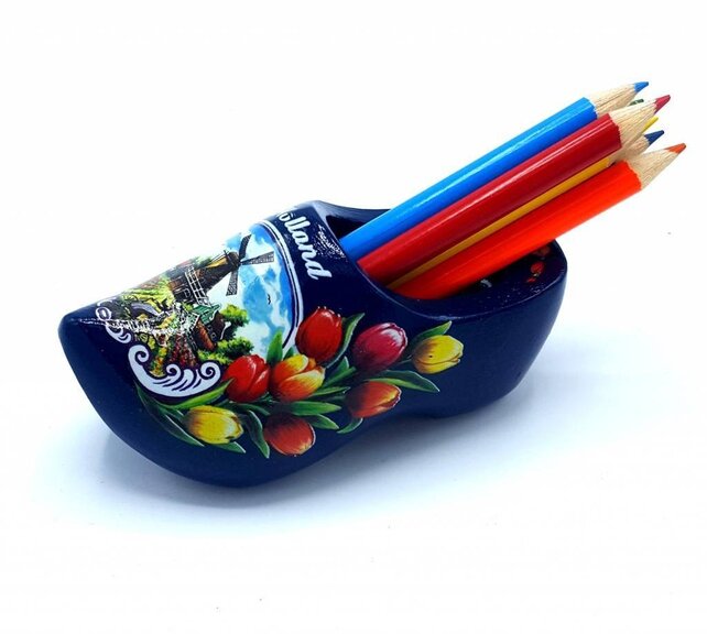 Pencil clog with 6 pencils Blue