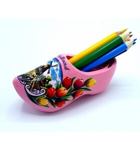 Pencil clog with 6 pencils pink